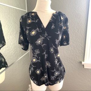 Lightweight black floral top